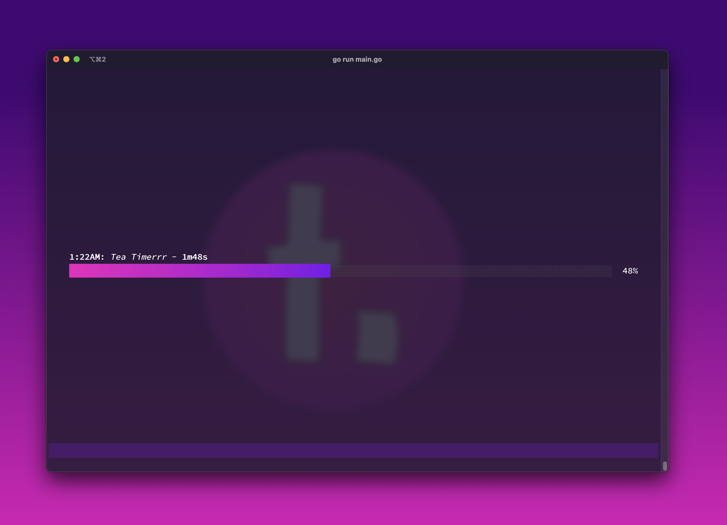 timerrr running in the macOS Terminal